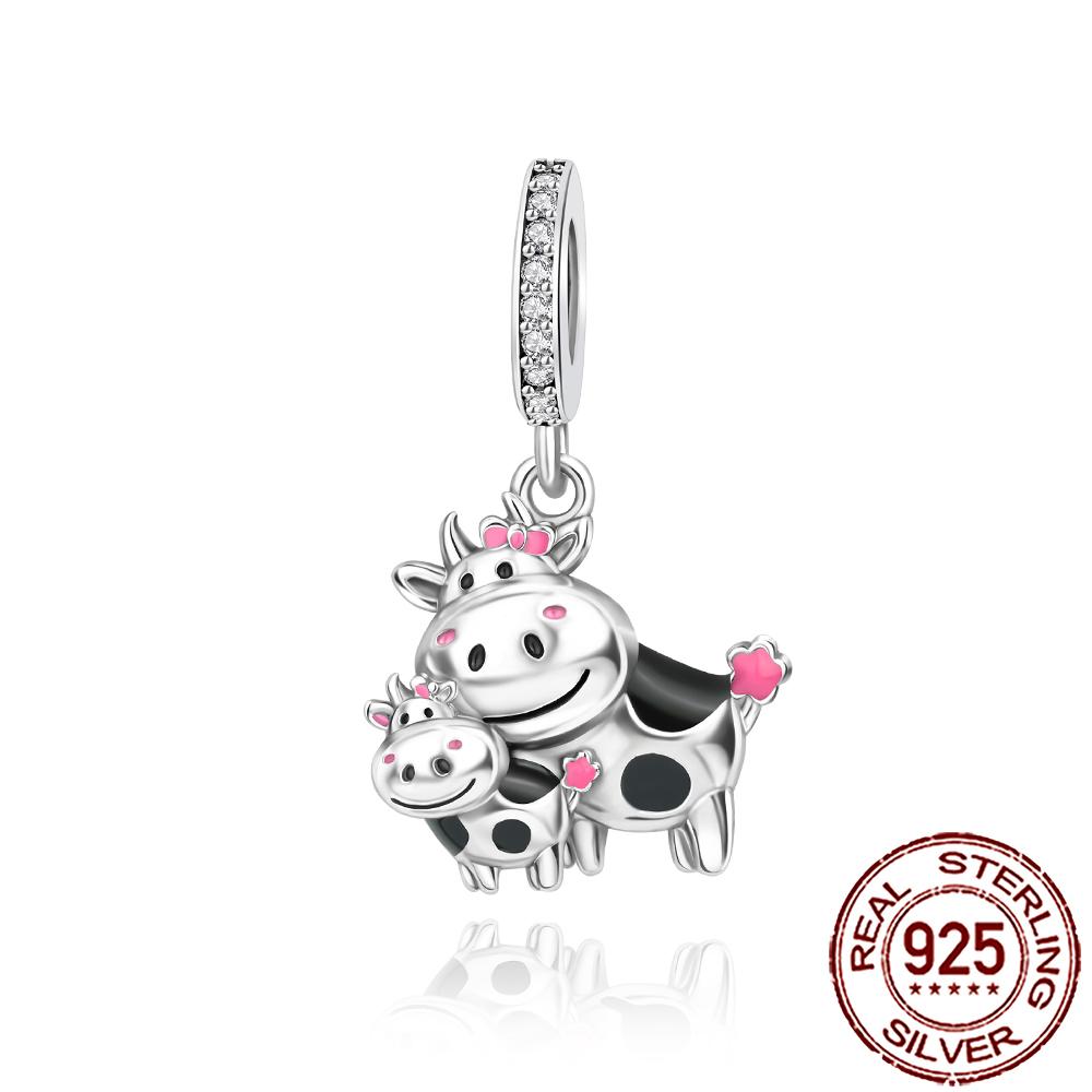 New Charms 925 Silver Cat Dog Flamingo Chameleon Axolotl Animal Beads Fit Bracelet Necklace Women DIY Jewelry