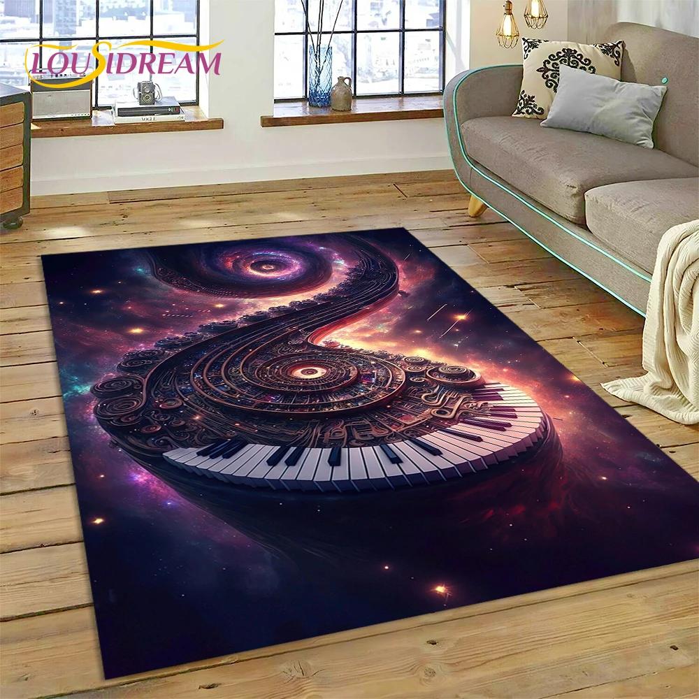 3D Piano Art Творческий ковер с музыкальной нотой для дома Гостиная Спальня Диван Коврик Декор, детский коврик Нескользящий напольный коврик
