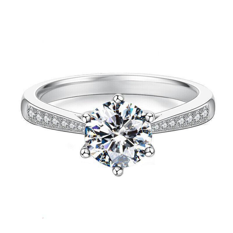 1-Carat Moissanite Silver Ring for Women - Celebrity Recommended, In Stock