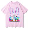 Суперфутболка Bad Bunny Super Bowl LIX 2026 Неоновый кролик Оверсайз, Графическая футболка NFL Сан-Франциско, Повседневный топ унисекс
