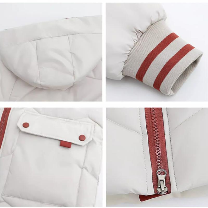 Модный тренд Зима Новая повседневная женская хлопковая куртка средней длины с капюшоном Свободная утолщенная хлопковая куртка