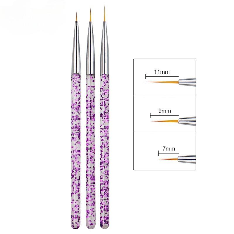 Exquisite Nail Art Brush Acrylic Pen Rod Delicate Brush Head Nail Art Drawing Line Detail Brush Flower Checkered Pattern Painting Pen