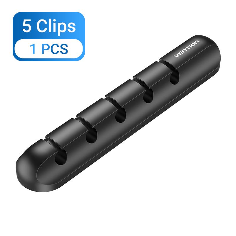 Vention Cable Organizer Silicone USB Cable Winder Desktop Car Management Clips for Data Headphone Earphone Mouse Wire Organizer