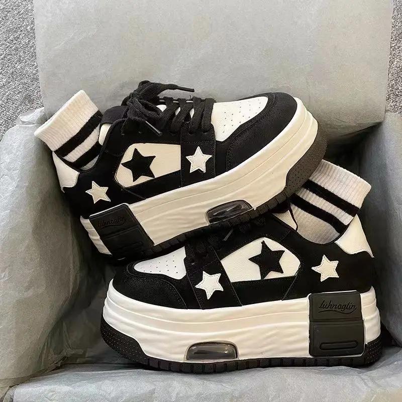 Fashion Women's Casual Sneakers Star Skateboard Trainers Mix Colors Running Sport Shoes Tennis Shoes Skate Flats Outdoor Walking Sneaker