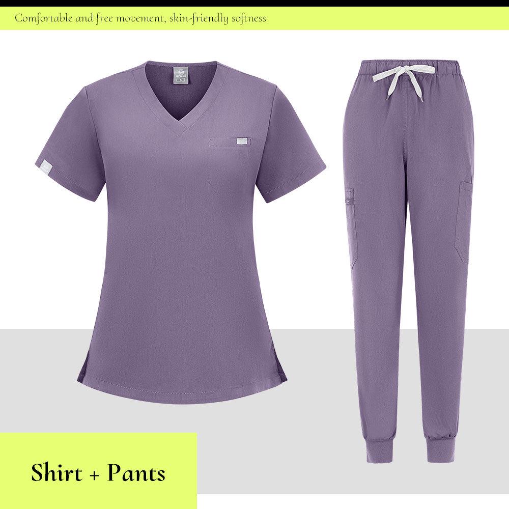 Восьмицветный медсестринский костюм-скраб - Дышащая, влагоотводящая женская униформа для ветеринарных клиник