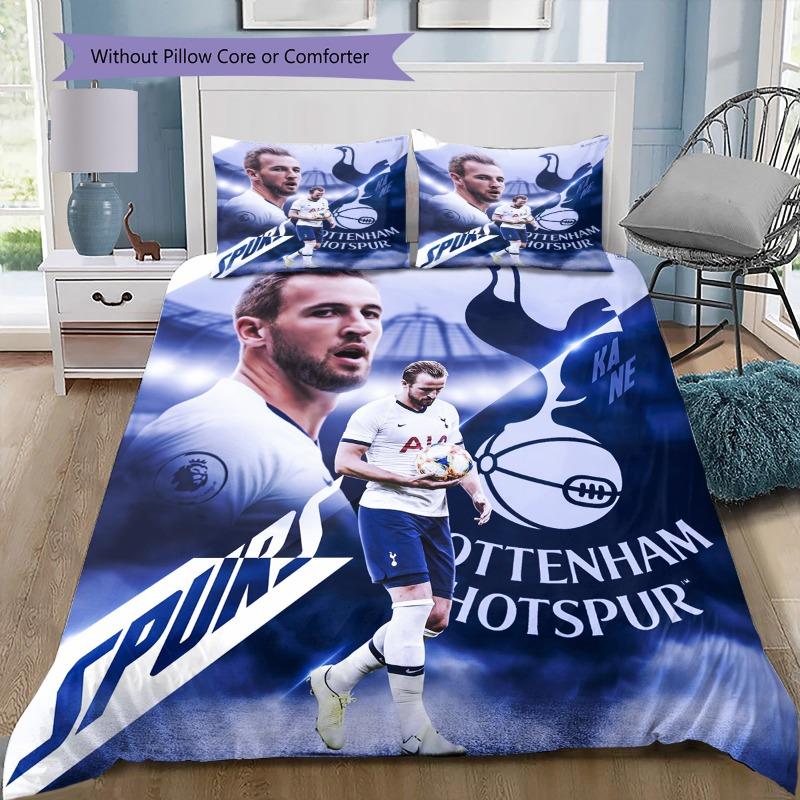 Tottenham Hotspur Kane Football Print 3‑piece Bedding Set, Duvet Cover+2 Pillowcases, Without Pillow Core or Comforter, Sport Fan Decor