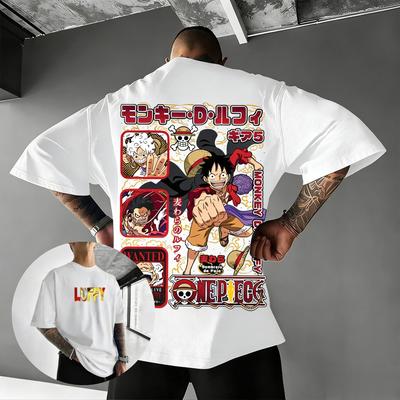 Аниме Футболка One Piece Луффи Гир 5 Мужская Женская с Коротким Рукавом Футболка Monkey D Графический Принт Уличная Одежда Повседневная 2026 Лето Y2k Одежда