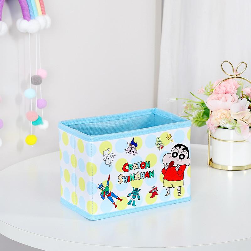 Cute Pajamas Crayon Shin Chan Shiro Striped Pattern Foldable Desktop Storage Box For Toys And Accessories