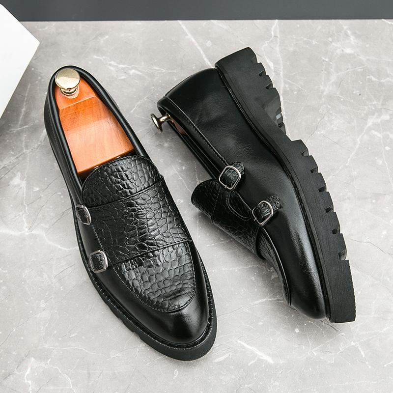 Fashion Luxury Brand New Casual Shoes Leather Men's Fashion Double Buckle Loafers Men Comfort Slip-on Driving Shoes Spring Elegant Flats