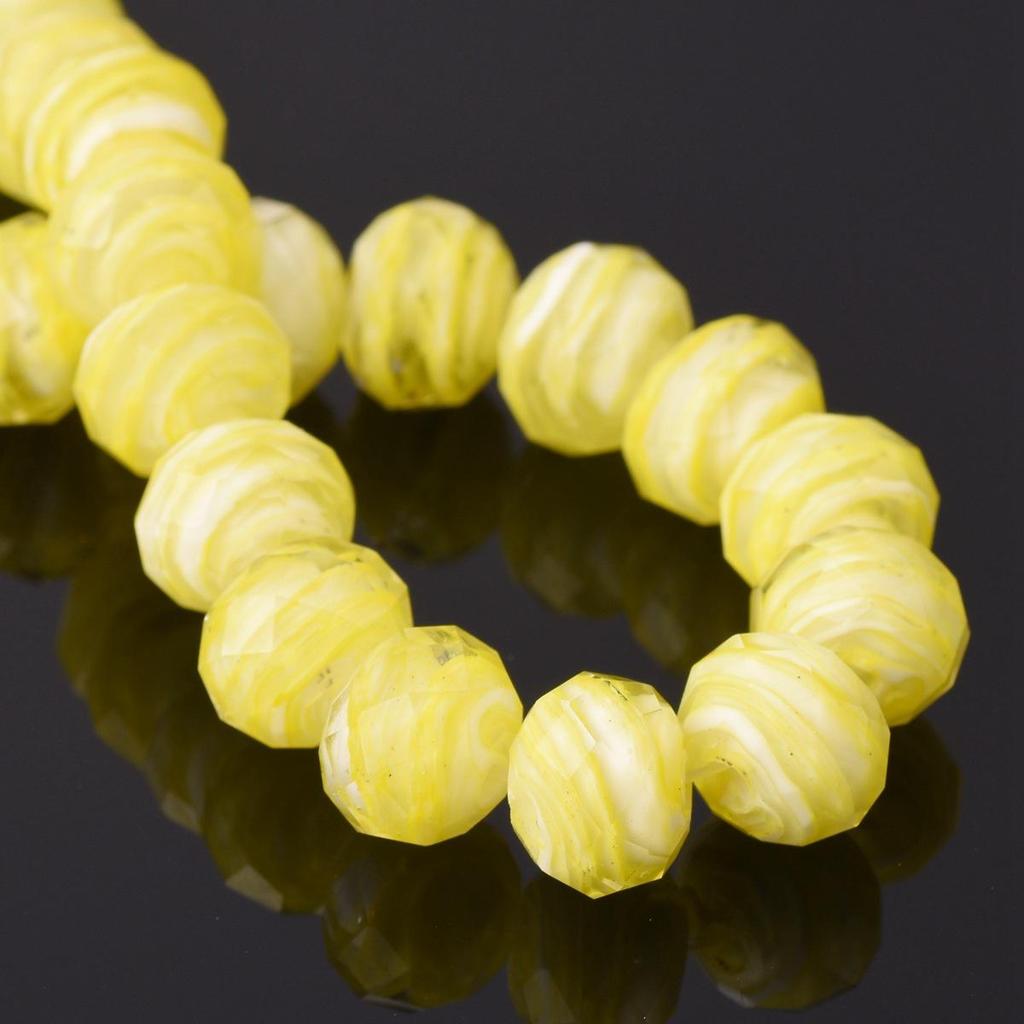 10pcs 12x8mm Rondelle Faceted Opaque Lampwork Glass Loose Spacer Beads For Jewelry Making DIY Crafts Findings