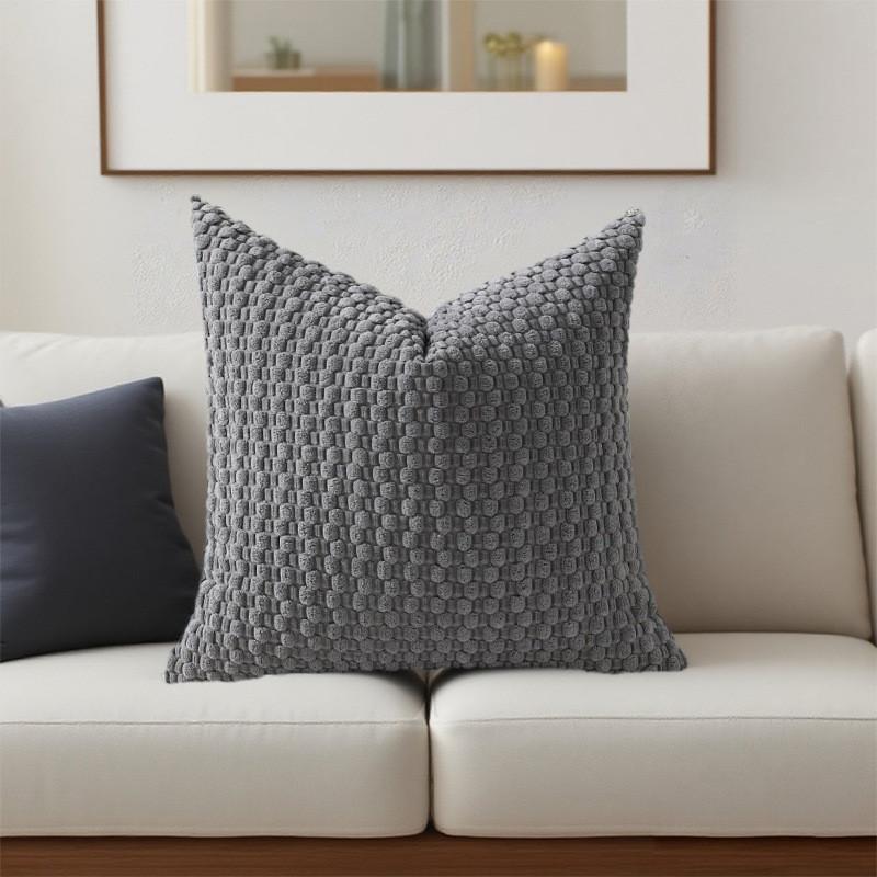 Solid Color Bubble Granule Corduroy Pillowcase Seat Cushion Protective Cover