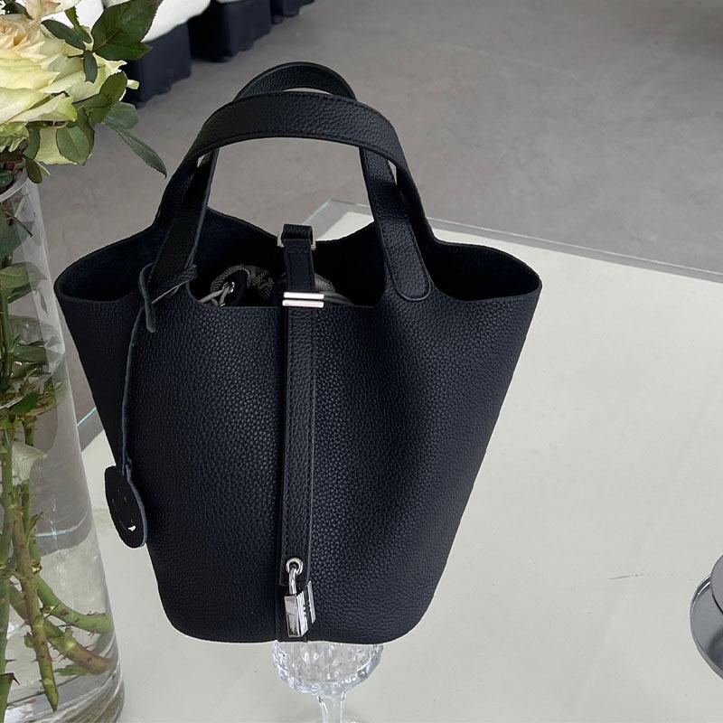 Первый слой коровьей кожи, мягкая кожаная сумка-ведро для овощей, переносная сумка для невесты высокого класса, сумка-вкладыш для ручной клади