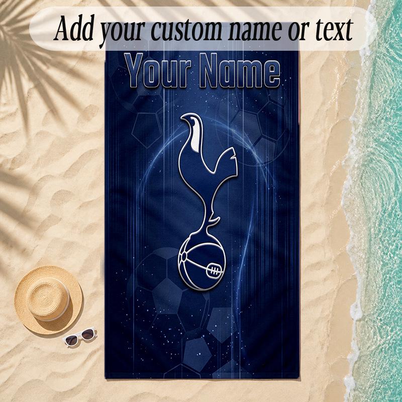 Beach TowelTottenham Hotspur FC Custom Name Text Personalized Soft Towel for Beach Pool Indoor Home Decor Gift
