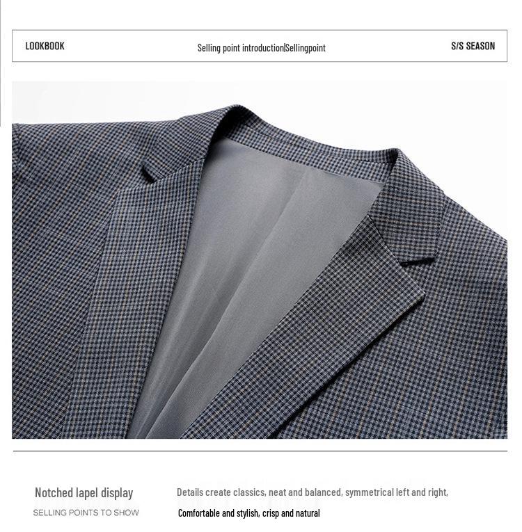 Стильный мужской однобортный пиджак в стиле business casual, зауженного кроя, для сезона Весна/Осень 2026