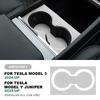Italian Top Suede Central Console Water Cup Holder Trim Stickers for Tesla Model 3 Highland 2025 Model Y Juniper 2025-Up
