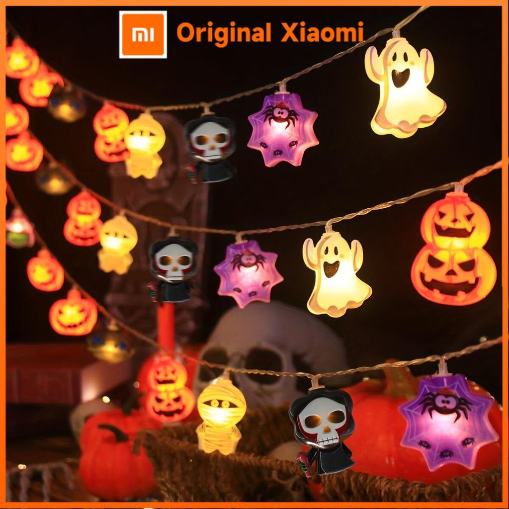 Xiaomi 1PC Halloween Pumpkin Witch LED String Lights Indoor/Outdoor Battery Powered Lamps Bedroom Haunted House Holiday Decorations