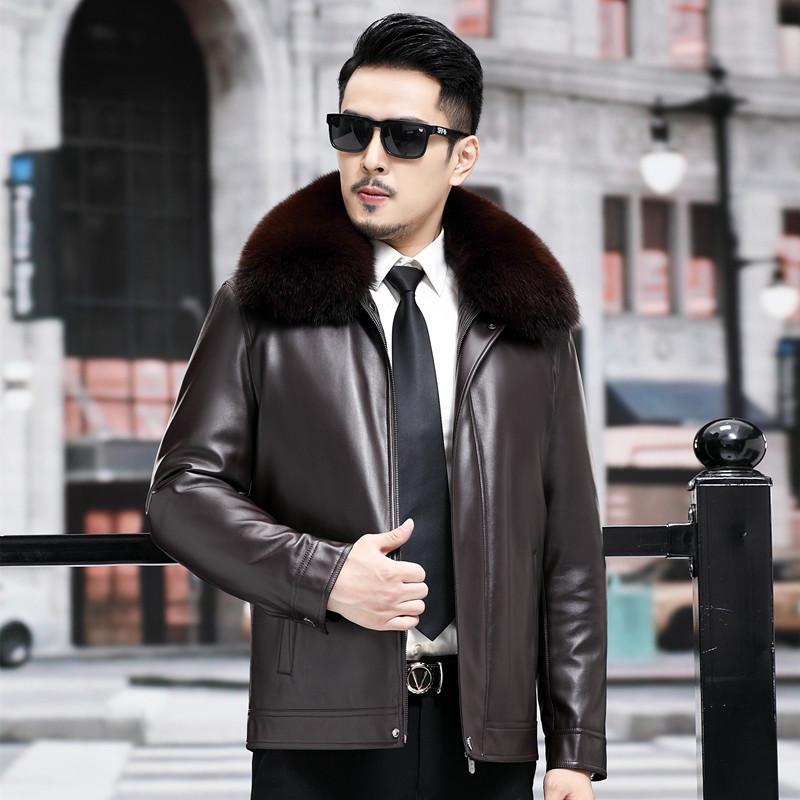 Куртка из натуральной кожи мужская с подкладкой из норки, новая зимняя куртка из норки Ni Overcome Fur Integrated Gold Mink