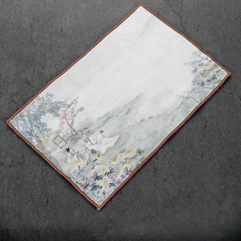 Тряпка для посуды, простое ветровое кухонное полотенце, впитывающая пеньку, серая скатерть, чайная подушечка, аксессуары для чайной церемонии