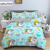 3D Пододеяльник с единорогом Мультяшный комплект постельного белья Роскошный Полуторный Двуспальный Для Детей Мальчиков Девочек Микрофибра Покрывало Домашний Текстиль