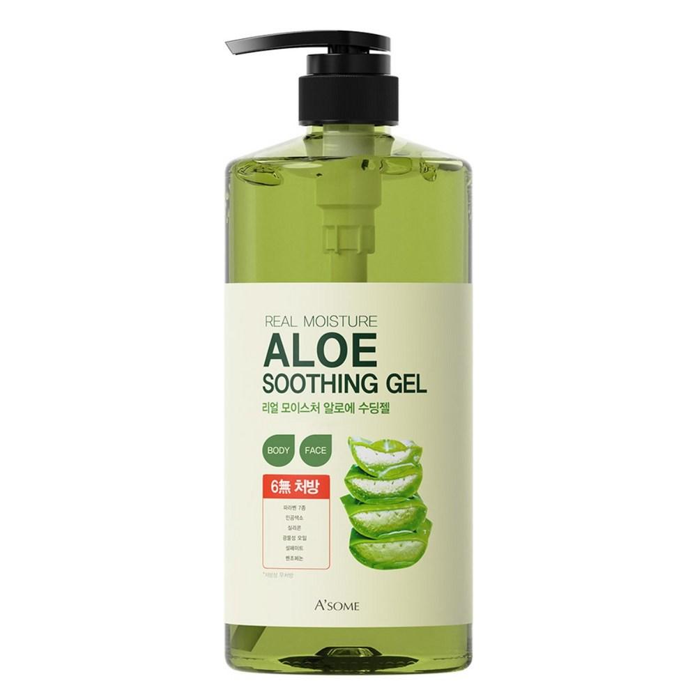 ASOME Real Moisture Гель с алоэ для успокоения кожи, 99% увлажняющий крем, 1000 мл, 1 шт.