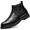 Модные роскошные брендовые мужские ботинки Chelsea, высококачественные кожаные туфли с резьбой, дизайнерские ботинки, модные повседневные деловые ковбойские сапоги