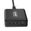 Wozinsky Wgcsb 240W Gan Wall Charger Usb-A / 3 X Usb-C - Black