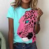 Летняя Мода Персонализированная Футболка с Животным Принтом для Женщин с Коротким Рукавом Универсальная Удобная Свободная Футболка с Коротким Рукавом с Круглым Вырезом