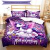3pcs Custom Name Unicorn Bedding Set Duvet Cover Closure Includes 1 Duvet Cover & 2 Pillowcases, Soft and Comfortable for All Seasons.