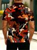 Men's Outdoor Polo Shirt, Camouflage Pattern, Printed Design-Not Textured 2d Printing, Independence Day Style, Polyester Material, Multiple Sizes
