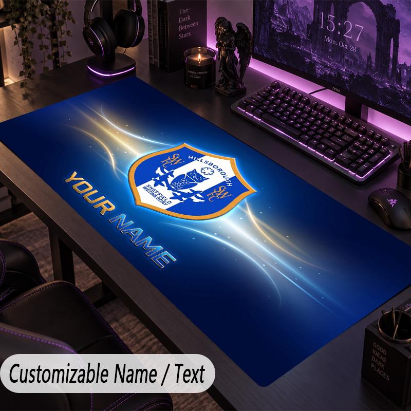 Large Mouse PadSheffield Wednesday FC Custom Name Text Personalized Desk Mat Non Slip Gaming Pad