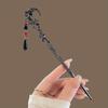 2025 New Chinese Style Black Moon Hair Sticks For Women Vintage Metal Tassel Hanfu Chopstick Shaped Hairpin Hair Accessories