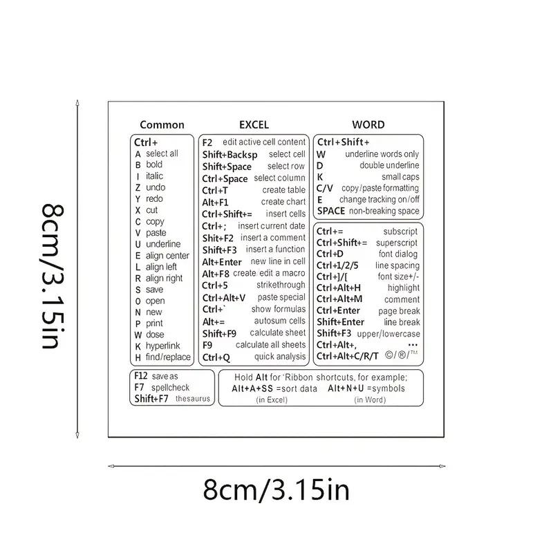 Прозрачная накладка с горячими клавишами для Excel и Word - ПВХ Руководство по быстрому доступу для ПК/ноутбука Windows, Бежевый