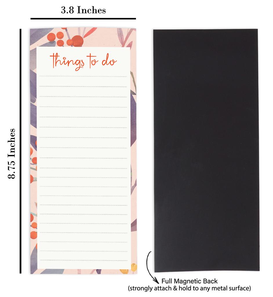 Inkdotpot Pack of 6 Funny Magnetic Dry Erase List For Fridge, Wipe Clean W NoStain, Quick Notes Shopping & Grocery List Whiteboard for Fridge