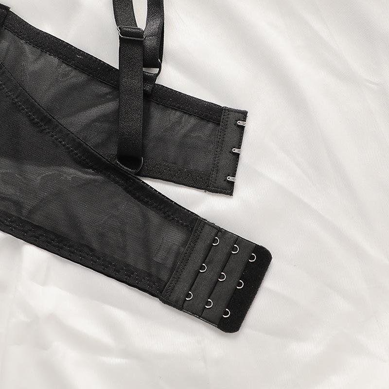 French Sexy Big Breasts Small Anti-sagging Large Size Underwear Thin Satin Splicing Lace Bra