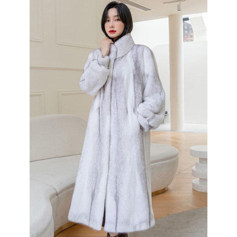 Мех осень/зима теплая мода искусственный мех искусственная норка длинный капюшон шуба женское пальто