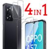 4 PCS = 2 Temperd Glass Protector +2 Lens Film Temperd Glass Cover OPPO A57 A57S A 57 S 6.56 Inch Screen Protector Explosion-proof HD Full Body Cover