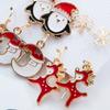 6 пар/комплект Рождественские серьги Праздничная эмаль Геометрические блестящие гальванические украшения Ювелирные изделия Подарки Рождественская елка Лось