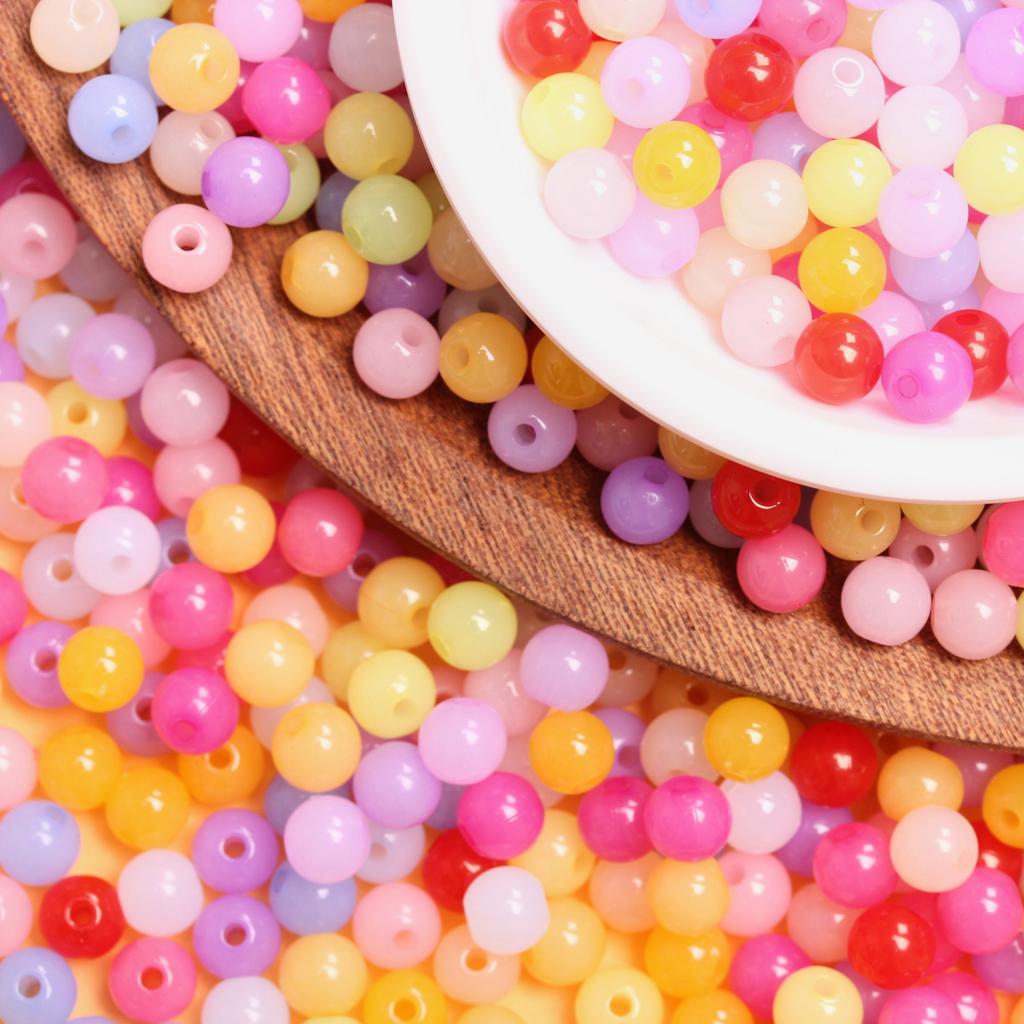 500 г 6 мм желе цвета, ювелирные аксессуары для поделок, акриловые бусины, бусины для самостоятельного изготовления ювелирных изделий, модные круглые бусины из бисера