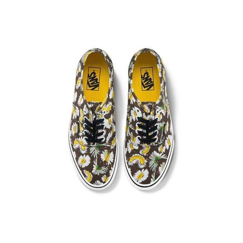 Vans Оригинальные унисекс низкие кеды для скейтбординга черные мультиколор с искаженным принтом ромашки VN0A5HZS9FV