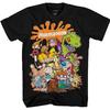 Мужская классическая футболка Nickelodeon 90-х - Рапунцль, Рептар, Рен и Стимпи, и Эй, Арнольд Винтажная футболка (Черный Ник, Средний)