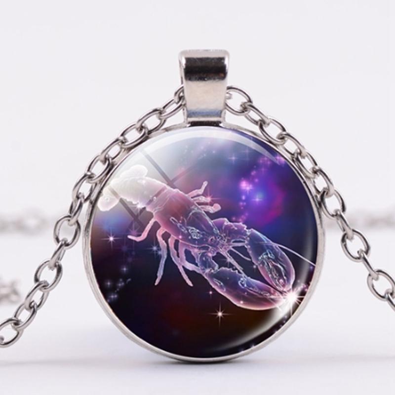 New Accessories Women's 12 Zodiac Heart Pendant Necklace 12 Constellation Pendant Valentine'sDayGift