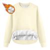 Women's Casual Fashion RoundNeck Pullover Top Winter Solid Color Plush Sweatshirt