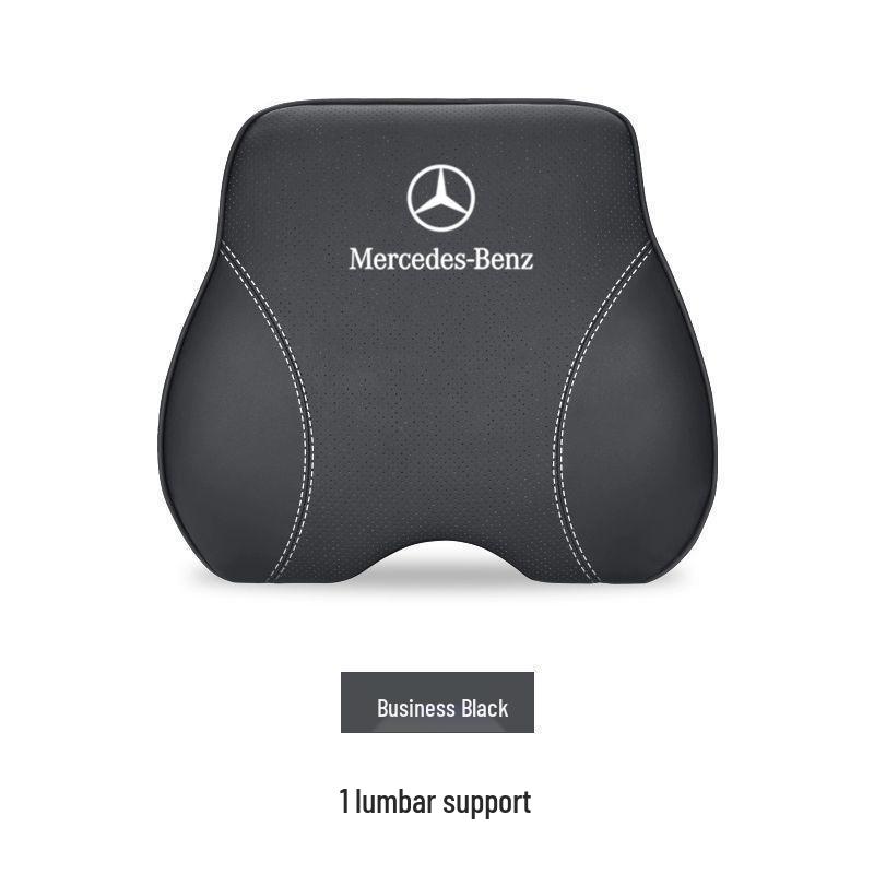 Mercedes-Benz Genuine Leather Car Headrest & Back Cushion - Universal Pillow for E300L, C260, GLC (All Seasons)