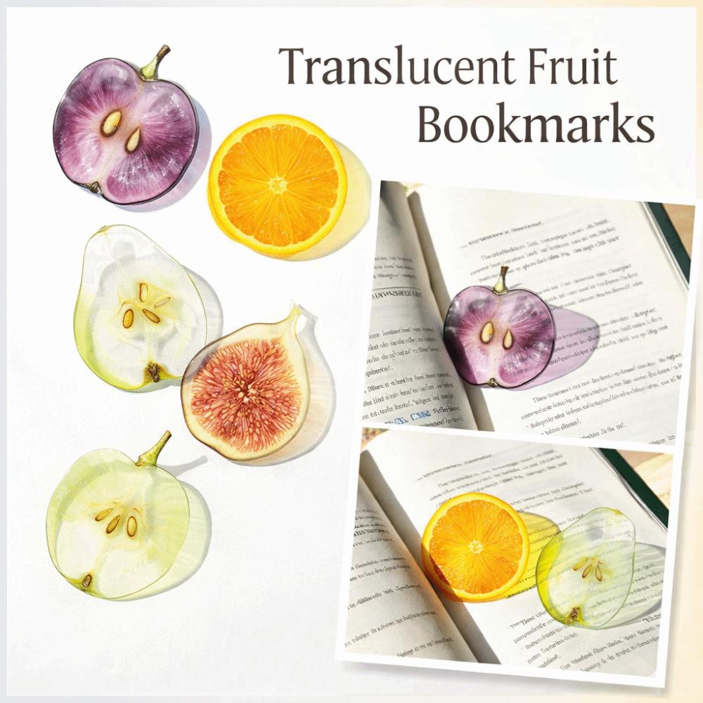 Transparent Apple Bookmark Premium Feeling Grape Tomato Bookmarks Simulation Bookmark  Student Gift