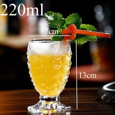 220ml Mermaid Glass Cup Milk Tea Ice Cream Cup Creative Fruit Juice Cold Drink Cup Fish Tail Fish Scale Cup Bar Tool