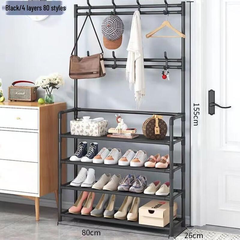 Multifunctional Floor-Standing Shoe and Coat Rack