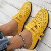 Fashion Women's Summer New Fashion Metal Buckle Designer Sandals Outdoor Wedge Casual Comfortable Beach Flip Flop Zapatillas Muje