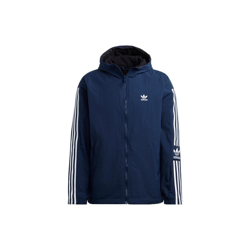 Adidas Originals Lock-Up Pf Jacket With Striped Logo Print And Reversible Design Men Outerwear Dark-Indigo HL9188