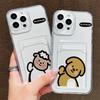 Держатель с карманом для карт Силиконовый карман-кошелек для Xiaomi Redmi Note 11 12 13 iPhone 17 16 15 Tecno Spark 10C Infinix Note 30 Чехол Прозрачный бампер для телефона