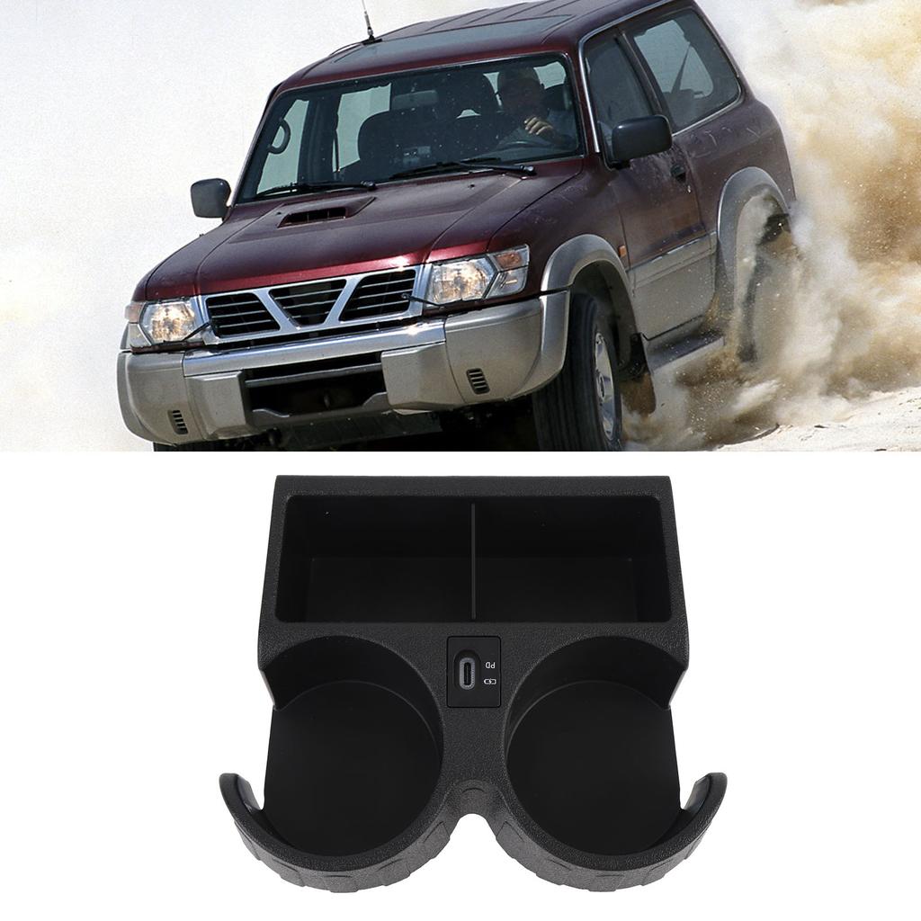 Car Cup Holder with Type C Connector Easy Access Stable Holding FYE727069 Replacement for Y61 1997 to 2025 Car Cup Bottle Holder